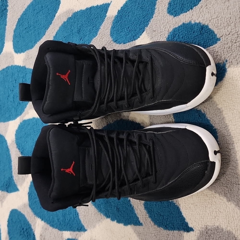 Black and White Jordan 12s